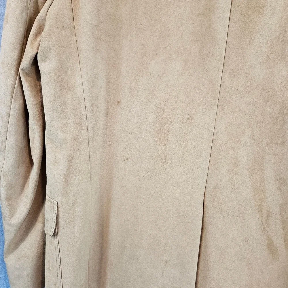 Vintage Vals Mens Wear Camel Tan Suede Leather Blazer Sport Coat 46L USA Made